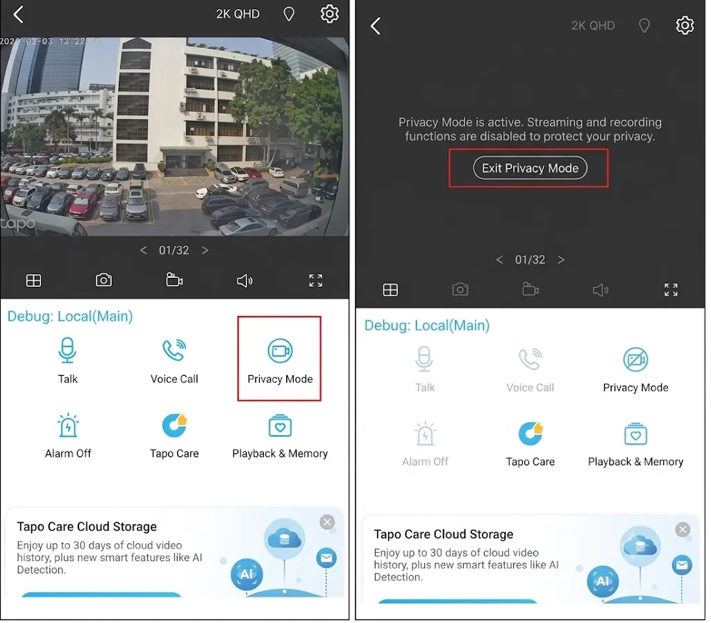 Tắt camera bằng ứng dụng quản lý