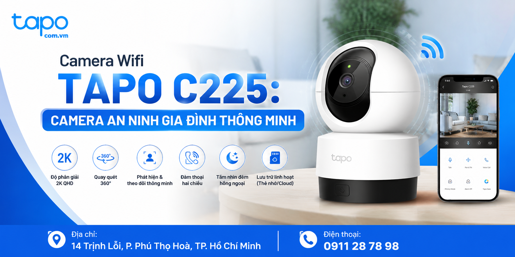 Camera Wifi Tapo C225: Camera An Ninh Gia Đình Thông Minh