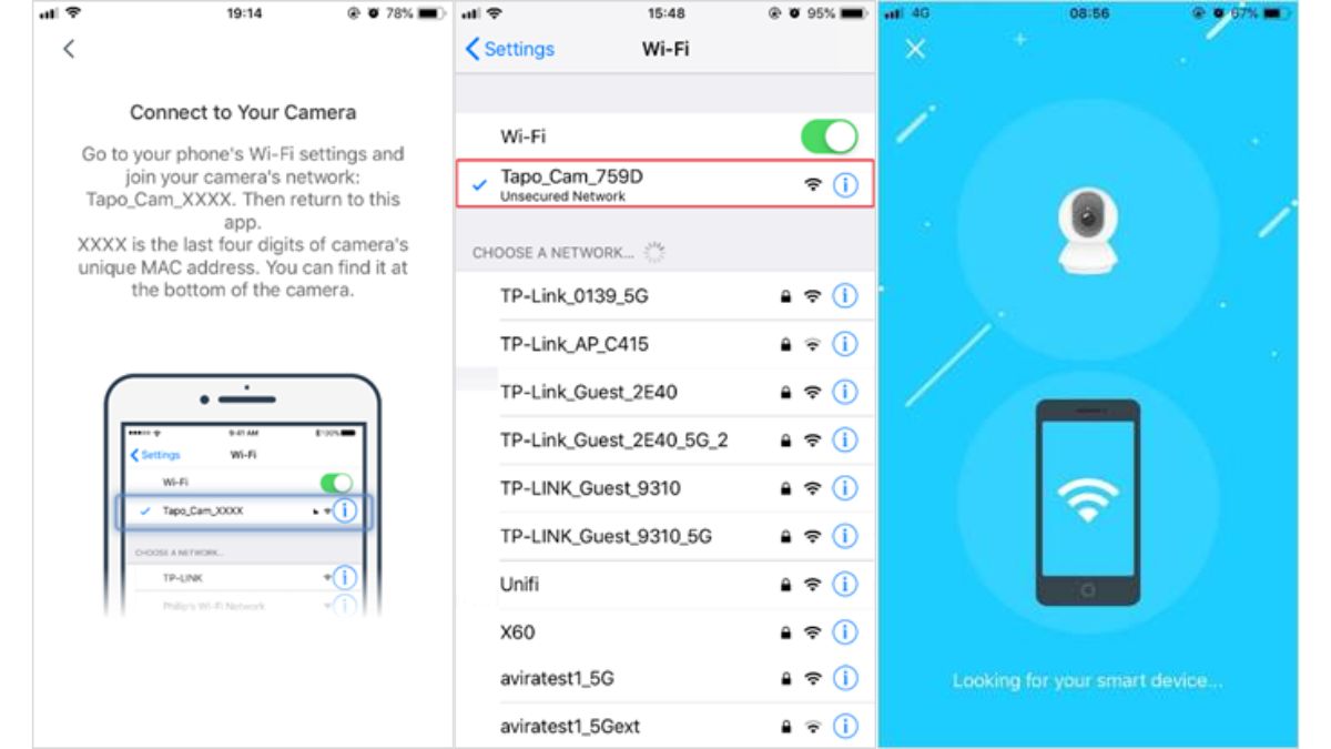Chọn mạng WiFi cho camera Tapo