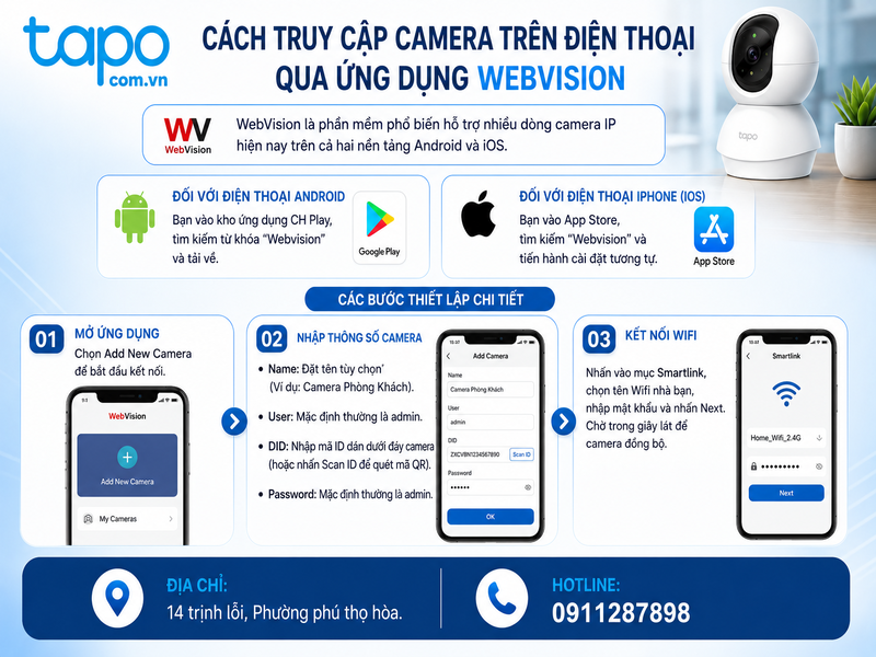 Cách truy cập camera trên điện thoại qua ứng dụng WebVision