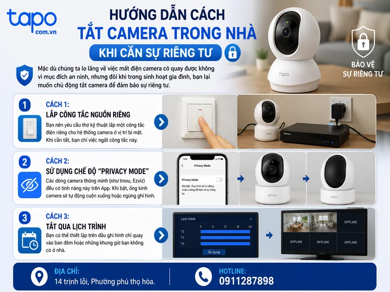 Hướng dẫn cách tắt camera trong nhà khi cần sự riêng tư