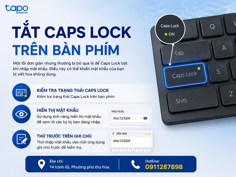 Tắt Caps Lock trên bàn phím
