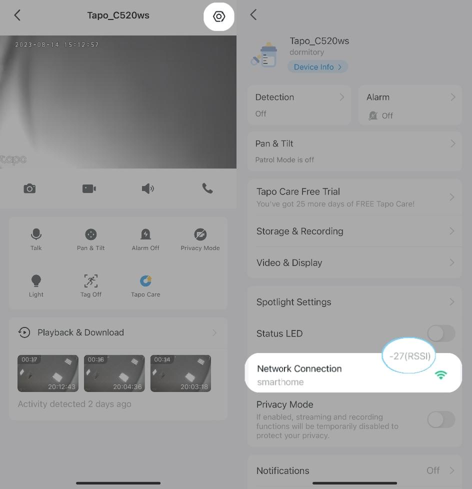 Camera bị mất kết nối Wi-Fi