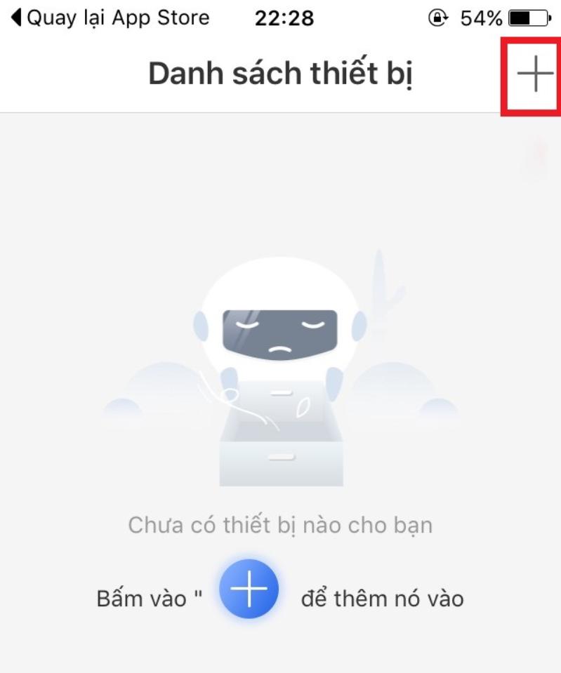 Biểu tượng thêm để kết nối camera với điện thoại từ xa