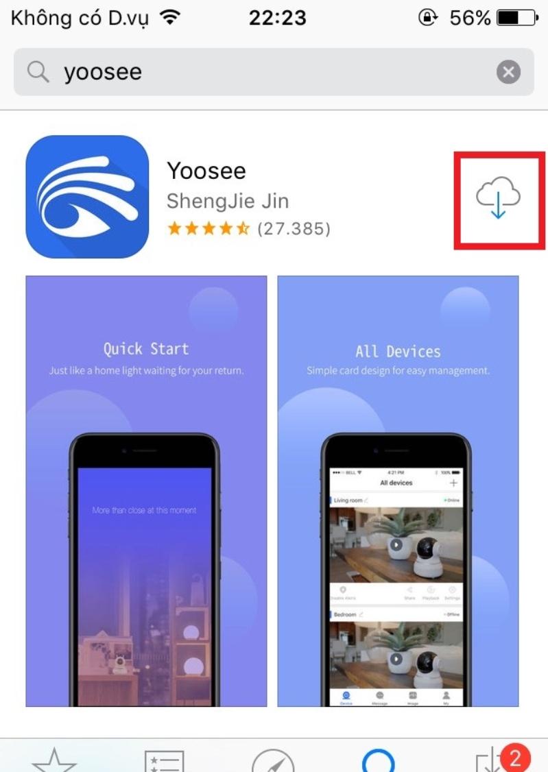 Cách cài đặt camera trên điện thoại iphone bằng cách tải Yoosee