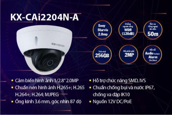 Camera bán cầu hồng ngoại KX-CAi2204N-A KBvision