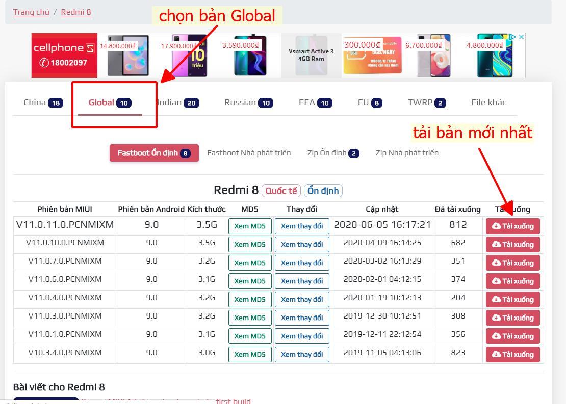 Hướng dẫn cài rom quốc tế bằng Mi Flash cho dòng máy ( Rom Global - Rom indian)