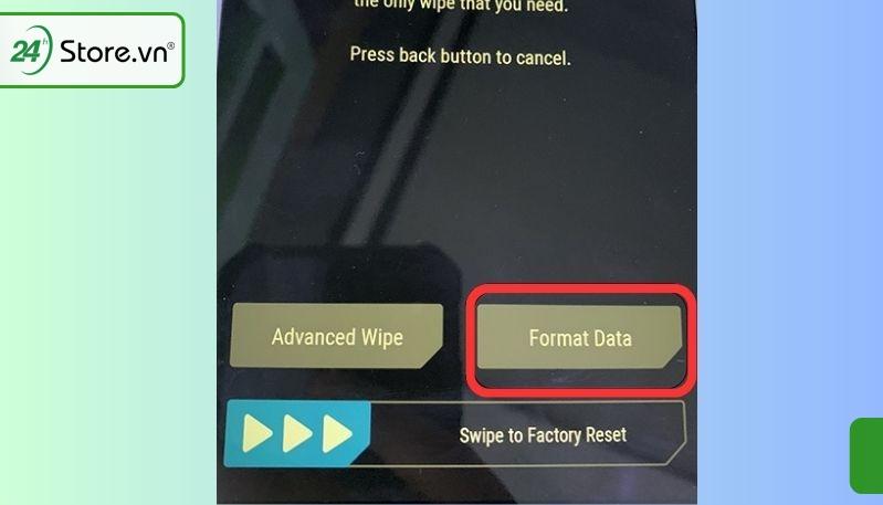 Nhấn chọn vào Format Data