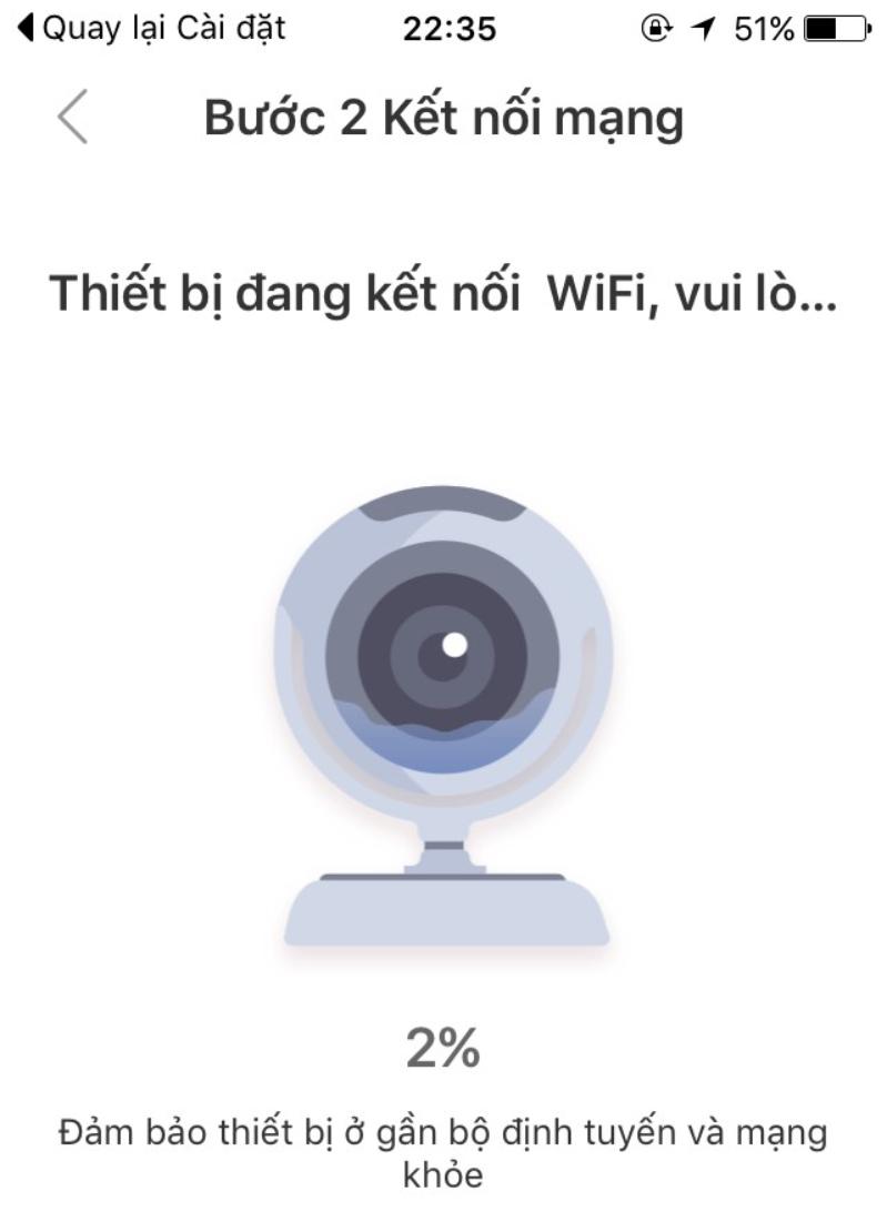 Ứng dụng đang kết nối camera yoosee với iphone