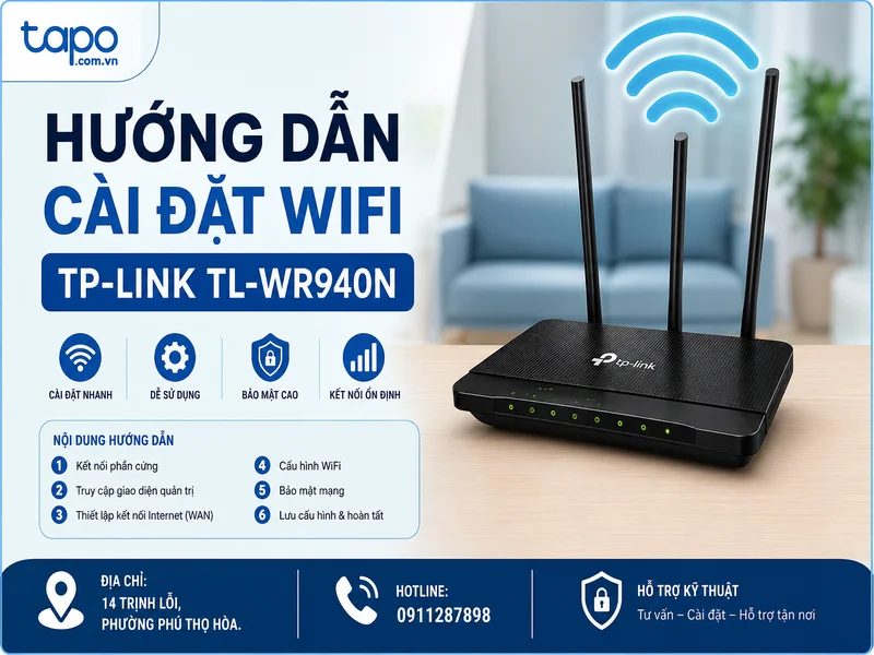 Hướng dẫn cài đặt WiFi TP-Link TL-WR940N mới nhất: tối ưu cho nhà ở, công ty và camera Tapo