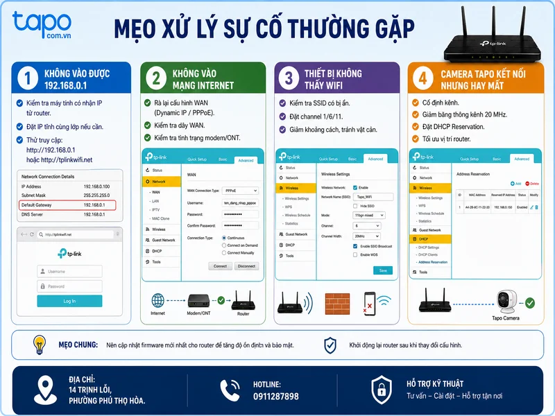 Mẹo xử lý sự cố thường gặp