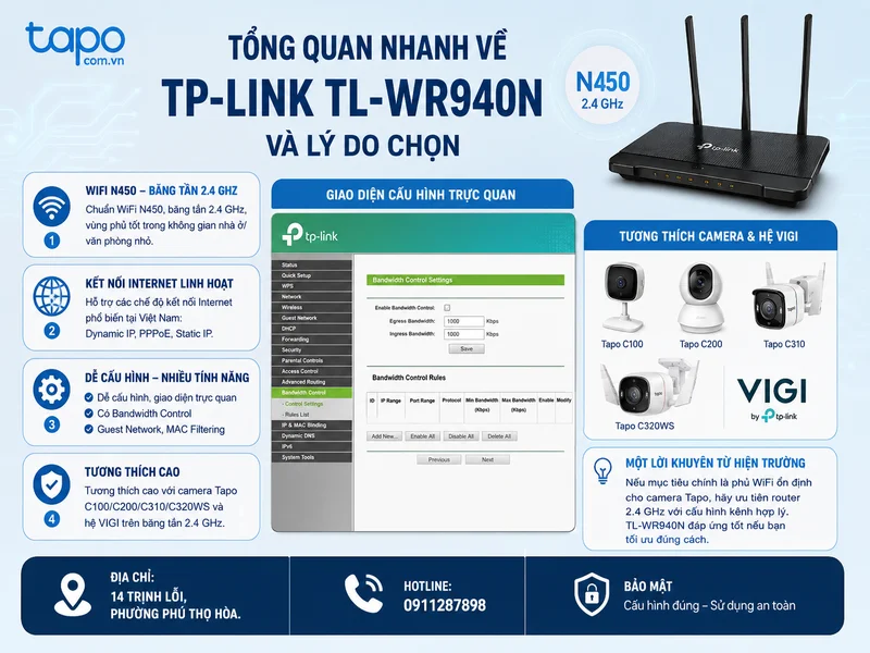 Tổng quan nhanh về TP-Link TL-WR940N và lý do chọn