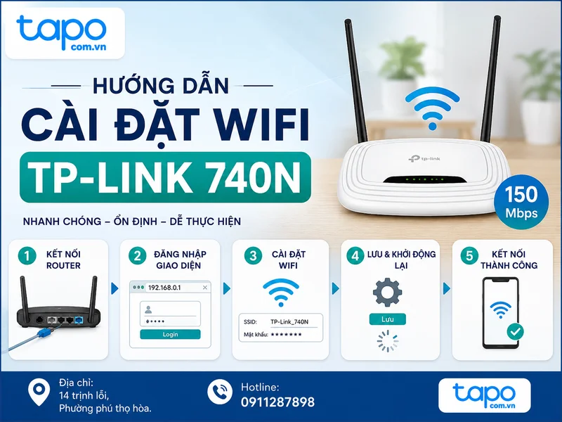 Cài đặt wifi TP-Link 740N mới nhất: Hướng dẫn chi tiết, tối ưu cho nhà ở và camera Tapo