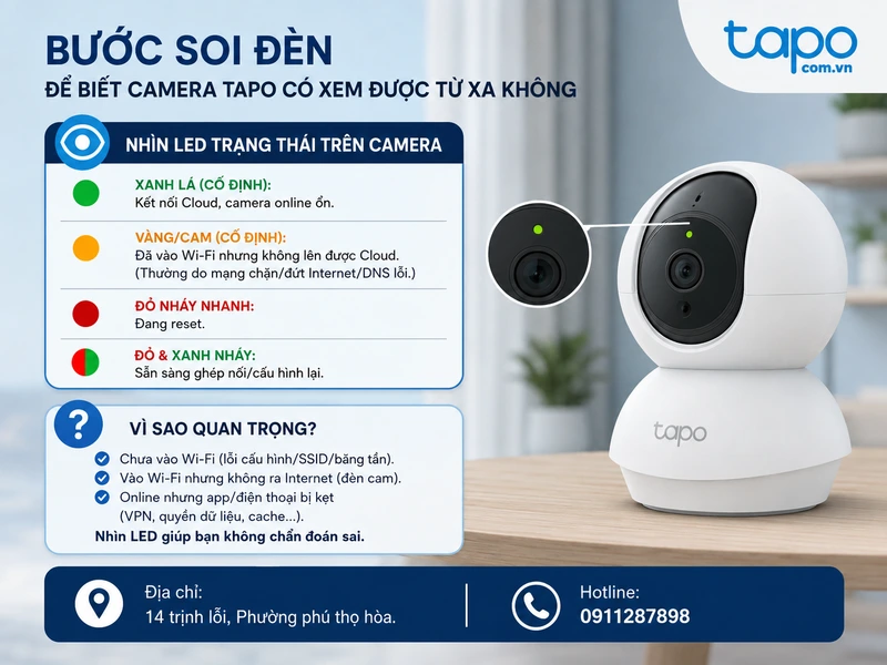 Bước soi đèn để biết camera Tapo có xem được từ xa không
