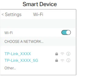 Màn hình điện thoại kết nối Wi‑Fi mặc định in trên tem router