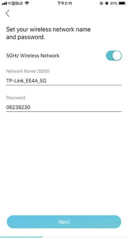 Thiết lập tên và mật khẩu Wi‑Fi băng tần 5GHz