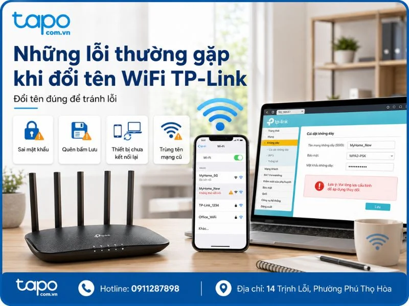 Những lỗi thường gặp khi đổi tên WiFi TP-Link