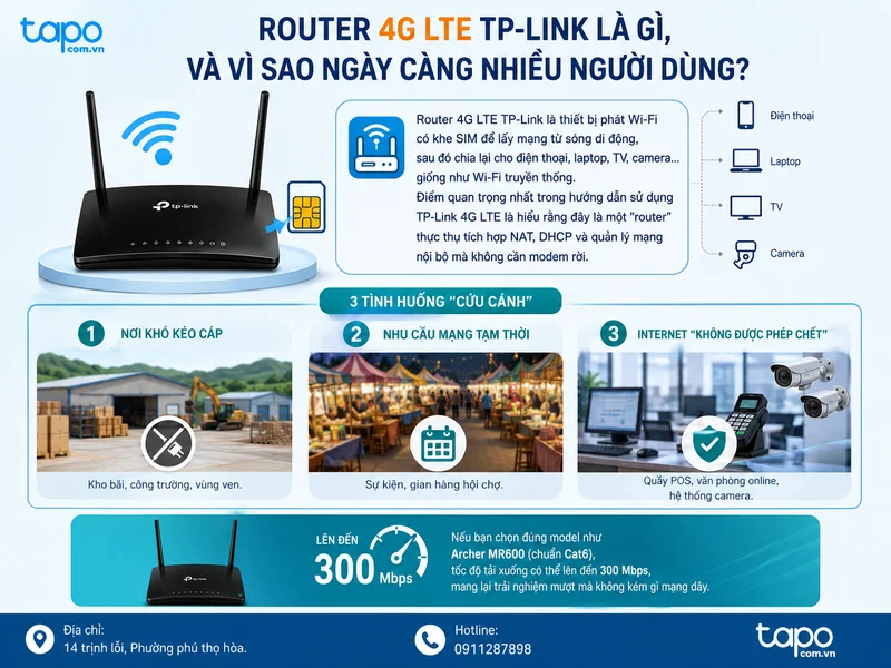 Router 4G LTE TP-Link là gì, và vì sao ngày càng nhiều người dùng?