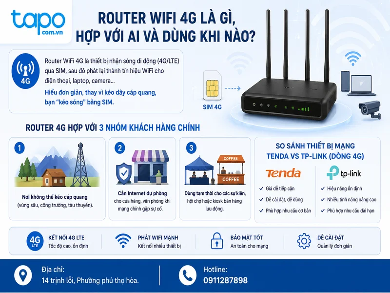 Router WiFi 4G là gì, hợp với ai và dùng khi nào?