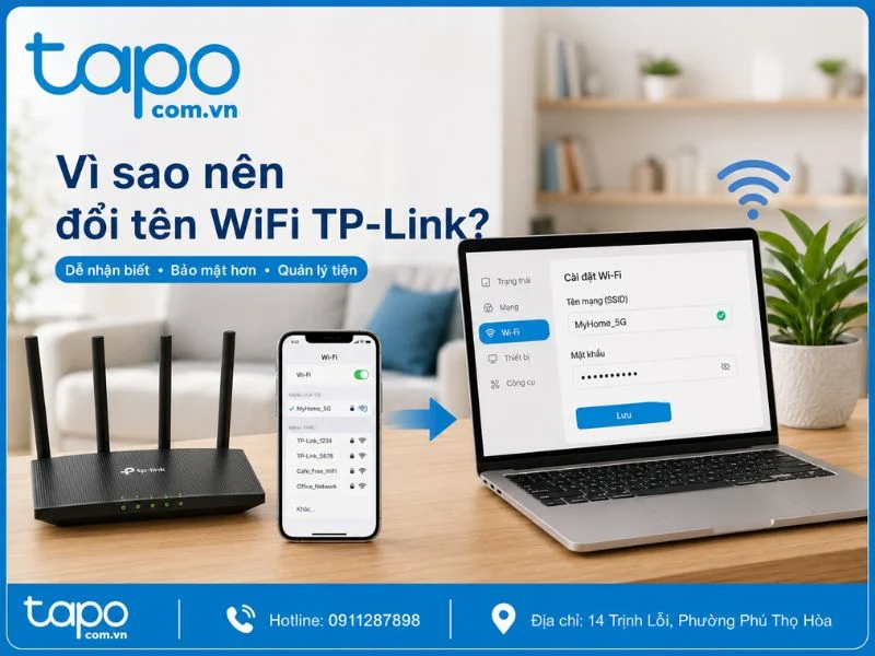 Vì sao nên đổi tên WiFi TP-Link?