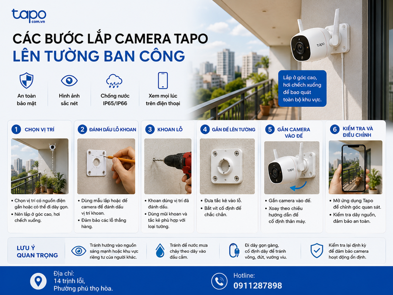 Các bước lắp cơ bản có thể áp dụng