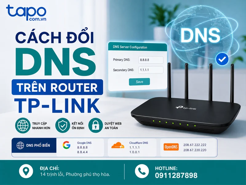Cách đổi DNS trên router TP-Link để mạng ổn định và dễ quản lý hơn