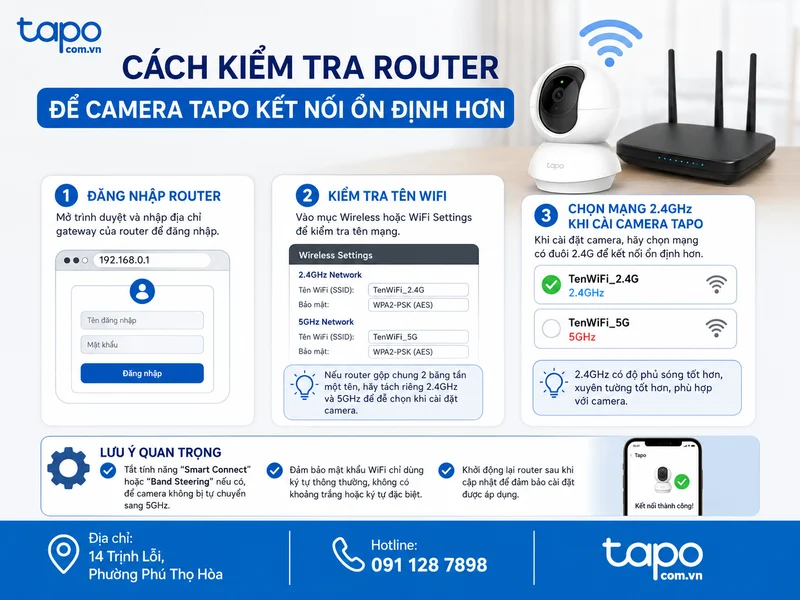 Cách kiểm tra router để camera Tapo kết nối ổn định hơn