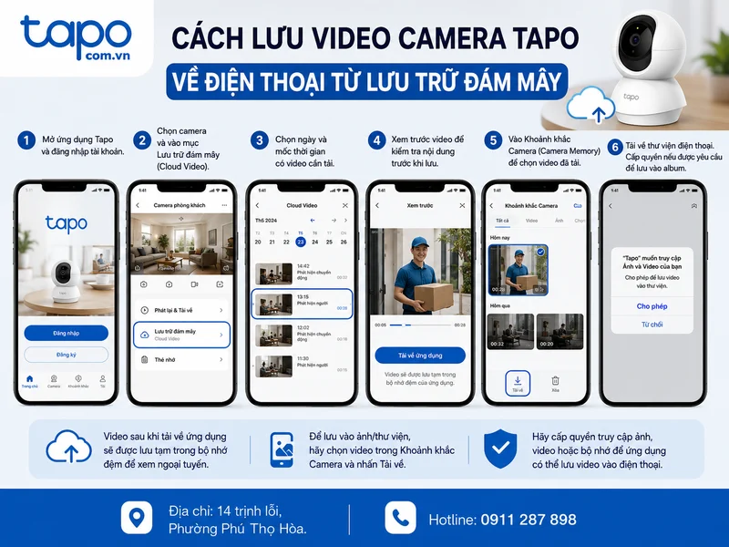 Cách lưu video camera Tapo về điện thoại từ lưu trữ đám mây