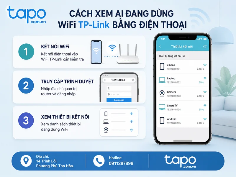 Cách xem ai đang dùng WiFi TP-Link bằng điện thoại