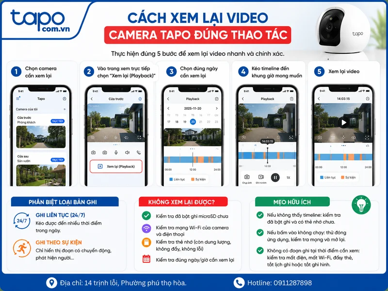 Cách xem lại video camera Tapo đúng thao tác