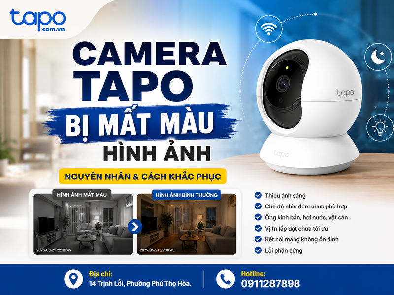 Camera Tapo bị mất màu hình ảnh