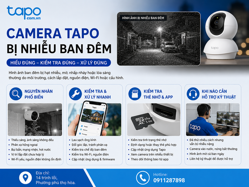 Camera Tapo bị nhiễu ban đêm