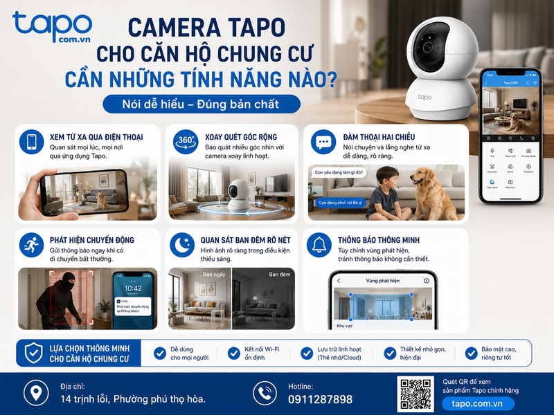 Camera Tapo cho căn hộ chung cư cần những tính năng nào?