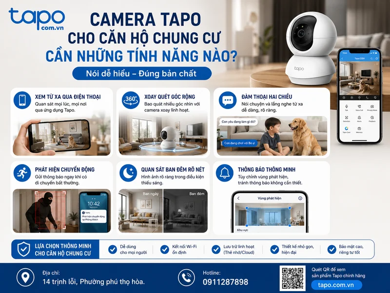 Camera Tapo cho căn hộ chung cư cần những tính năng nào?