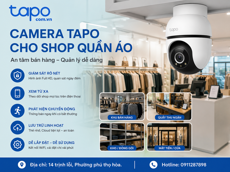 Camera Tapo cho shop quần áo