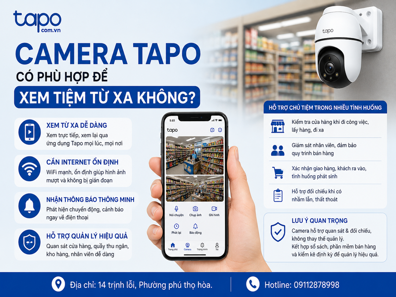 Camera Tapo có phù hợp để xem tiệm từ xa không?