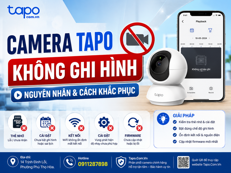 Camera Tapo Không Ghi Hình