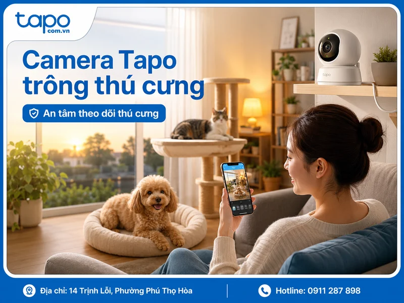 Camera Tapo trông thú cưng: Giải pháp theo dõi chó mèo khi bạn vắng nhà