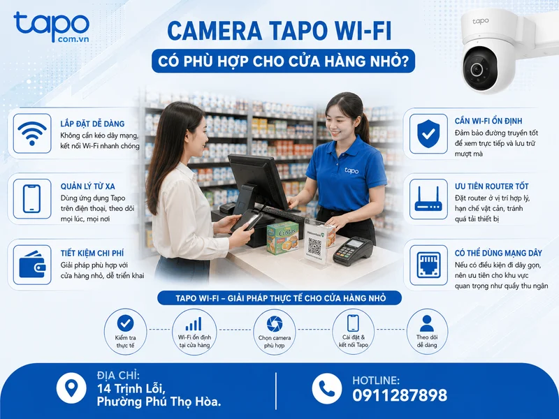 Camera Tapo Wi-Fi có phù hợp cho cửa hàng nhỏ không?