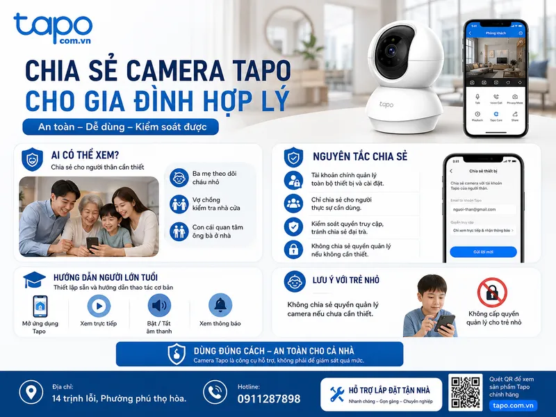 Chia sẻ camera Tapo cho thành viên gia đình như thế nào cho hợp lý?