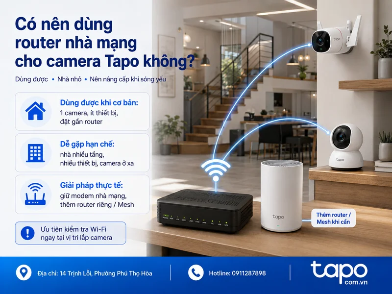 Có nên dùng router nhà mạng cho camera Tapo không?