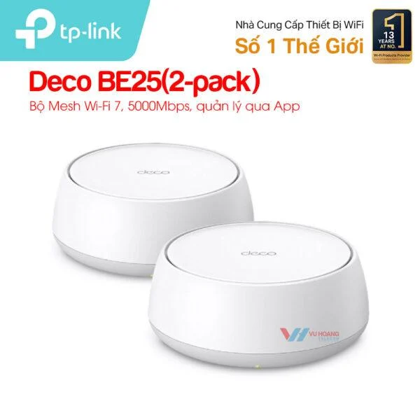 TP-Link Deco BE25(2-pack) Hệ thống Mesh Wi-Fi 7 BE5000 cho Gia Đình (SKU: