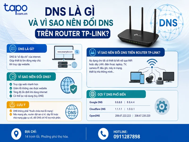 DNS là gì và vì sao nên đổi DNS trên router TP-Link?