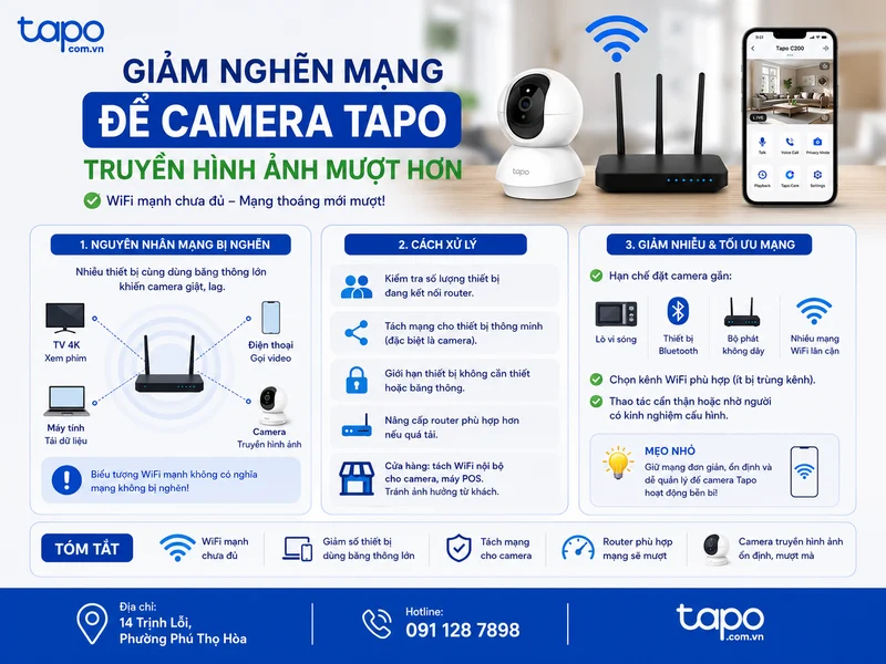 Giảm nghẽn mạng để camera Tapo truyền hình ảnh mượt hơn