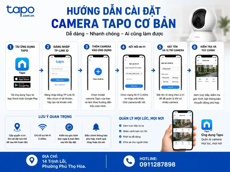 Hướng dẫn cài đặt camera Tapo cơ bản cho người mới