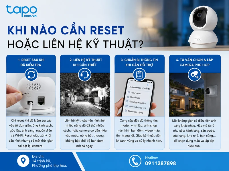 Khi nào cần reset hoặc liên hệ kỹ thuật?