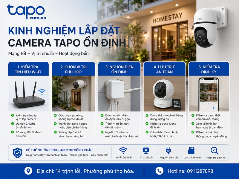 Kinh nghiệm lắp đặt để camera hoạt động ổn định