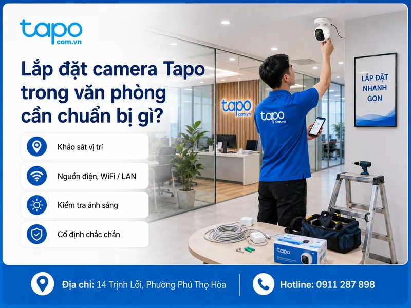 Lắp đặt camera Tapo cho văn phòng cần chuẩn bị gì?