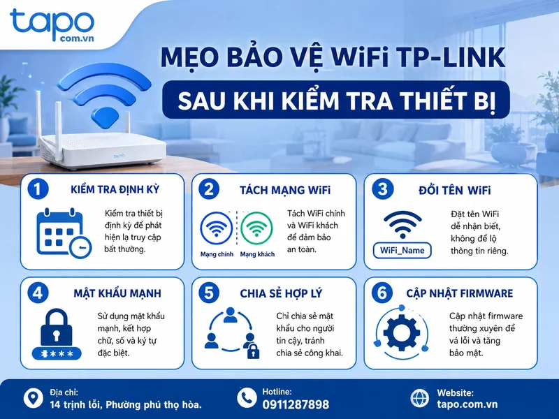 Mẹo bảo vệ WiFi TP-Link sau khi kiểm tra thiết bị