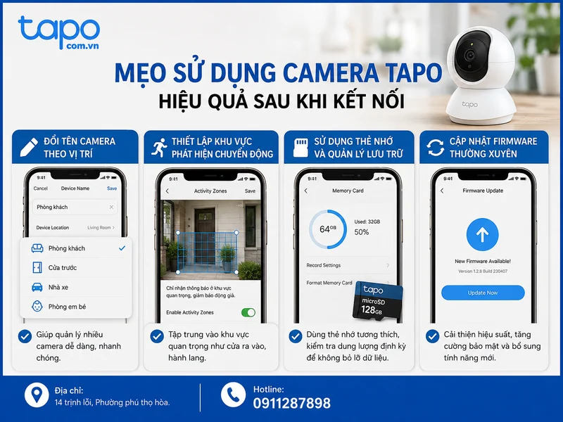 Mẹo sử dụng camera Tapo hiệu quả sau khi kết nối